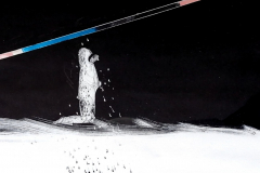 Locuind într-un spațiu nedefinit, gravură experimentală, 160 cm x 70 cm, 2018